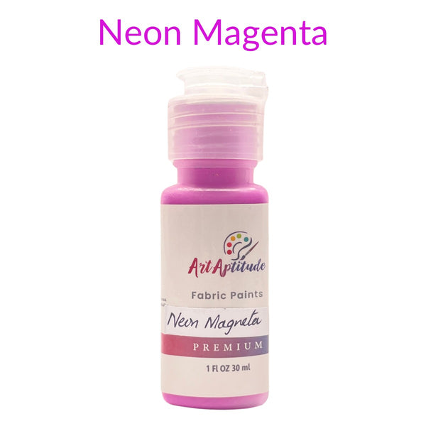 NEON fabric paints art aptitude – 30ml bottle available in different fabric colours