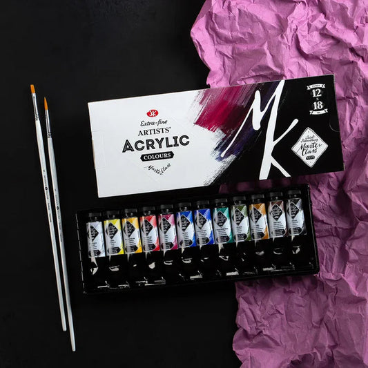 Masterclass Extra Fine Artist Acrylic Paints Set Of 12x18ml