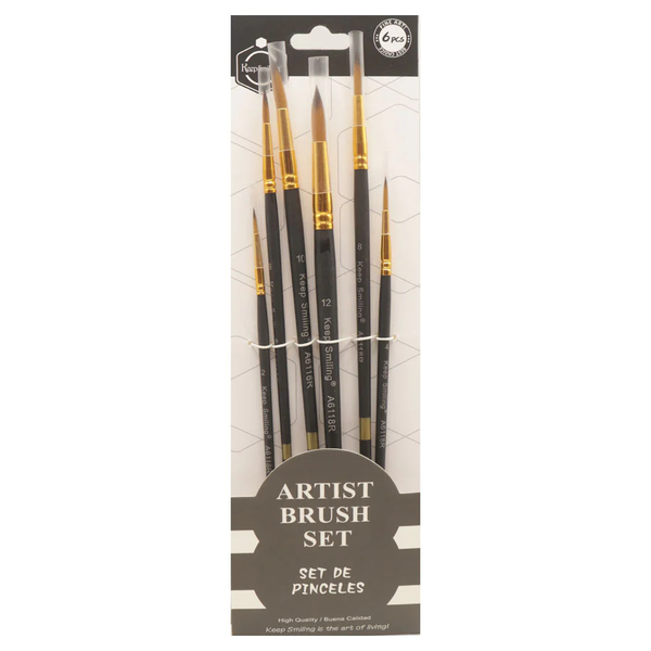 Keep Smiling Artist Brush Set 6Pcs A6118