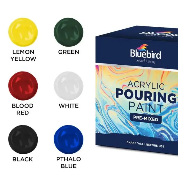 Acrylic Pouring Paint Pre-mixed – 100 ml – Set of 6 Primary