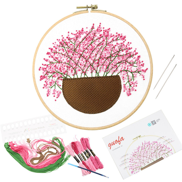 5 Pack Beginner Embroidery Kits with Patterns and Instructions DIY Kit (Random Design)