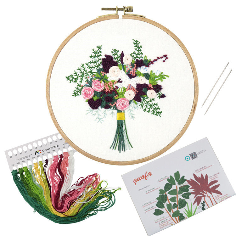 5 Pack Beginner Embroidery Kits with Patterns and Instructions DIY Kit (Random Design)