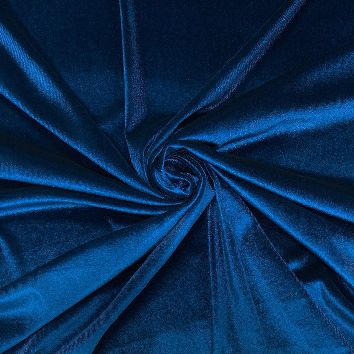Blue Plain Velvet Dyed Fabric