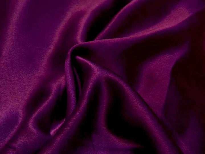 Wine Plain Moss Satin Fabric