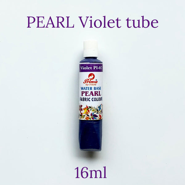 Pearl fabric colours gives shine effect in fabric painting 16ml each tube. Available in different colours