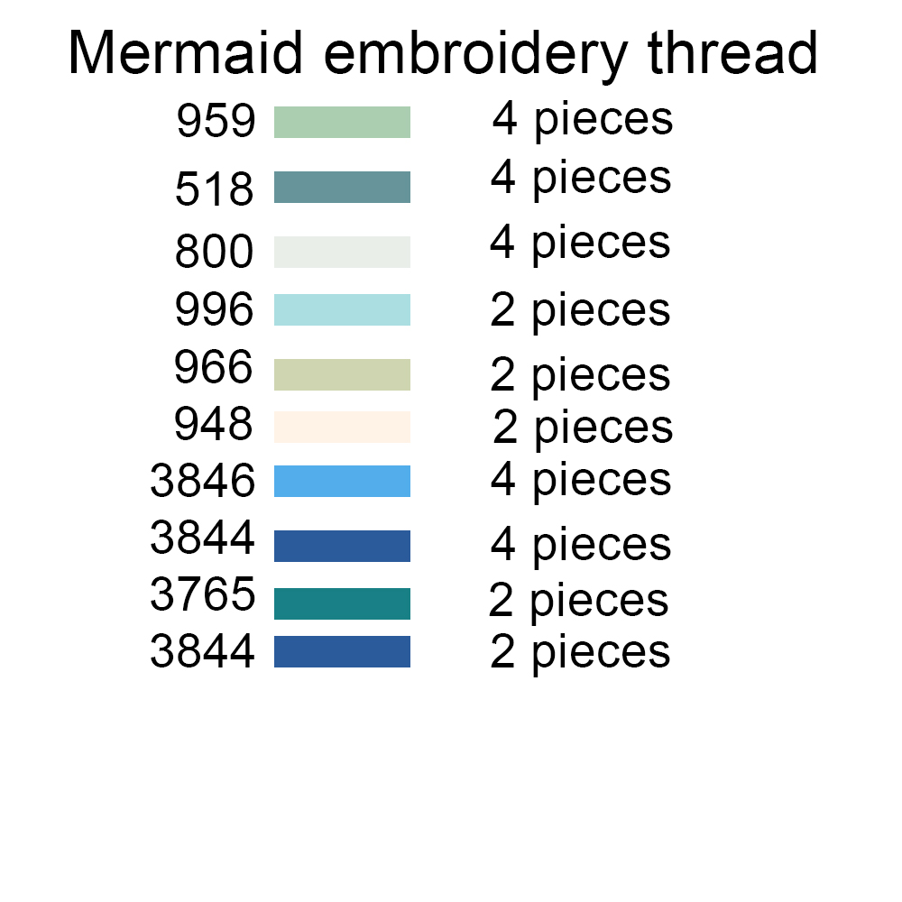 Mermaid Cross Stitch Thread Cotton 106 PCS