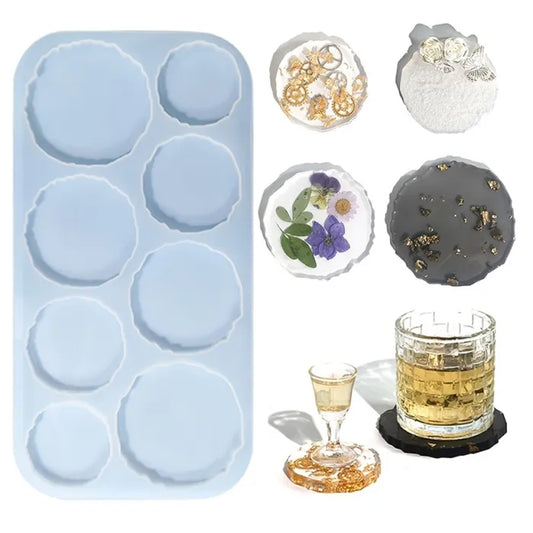 Round Resin Coaster Mold 8
