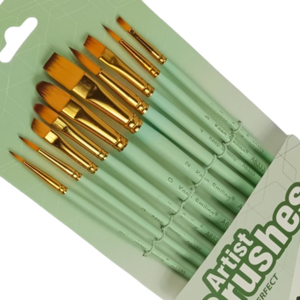 Keep Smiling Artist Brush Set 10 Pcs Multishape